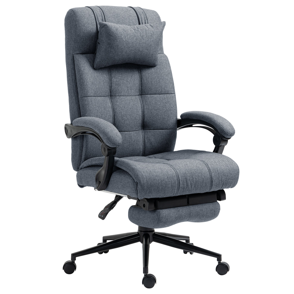 easycomfort easycomfort sedia da ufficio ergonomica reclinabile con poggiatesta e poggiapiedi estraibile grigio