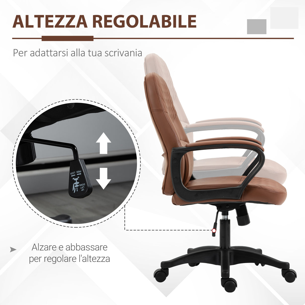 easycomfort easycomfort sedia poltrona ufficio massaggiante in similpelle marrone con altezza regolabile ean 8054144136585