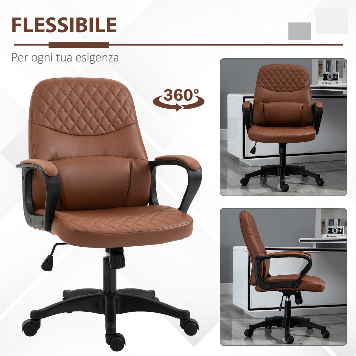 easycomfort easycomfort sedia poltrona ufficio massaggiante in similpelle marrone con altezza regolabile ean 8054144136585
