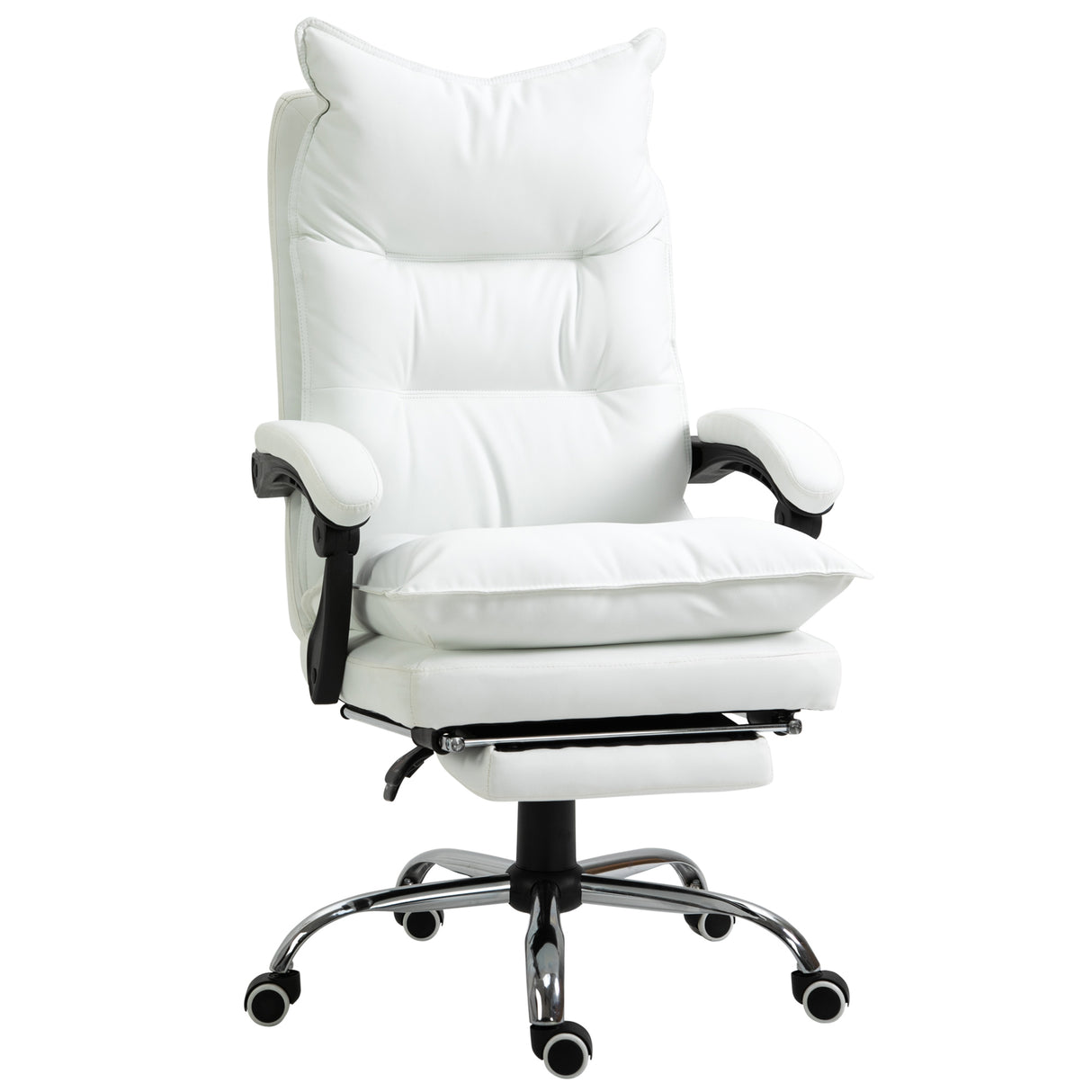 easycomfort easycomfort poltrona da ufficio in similpelle bianca regolabile reclinabile con poggiapiedi ean 8054144139494