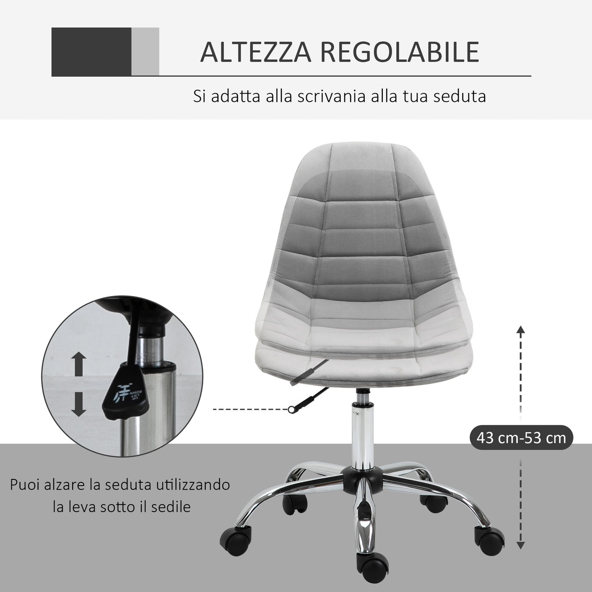 easycomfort easycomfort sedia girevole per scrivania ufficio ergonomica regolabile grigio ean 8054144136615