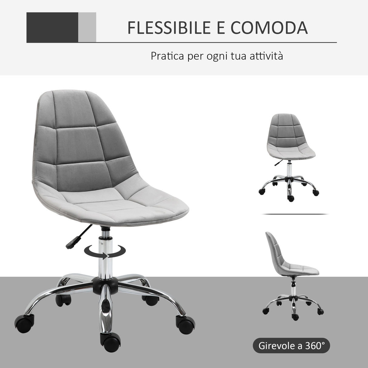 easycomfort easycomfort sedia girevole per scrivania ufficio ergonomica regolabile grigio ean 8054144136615