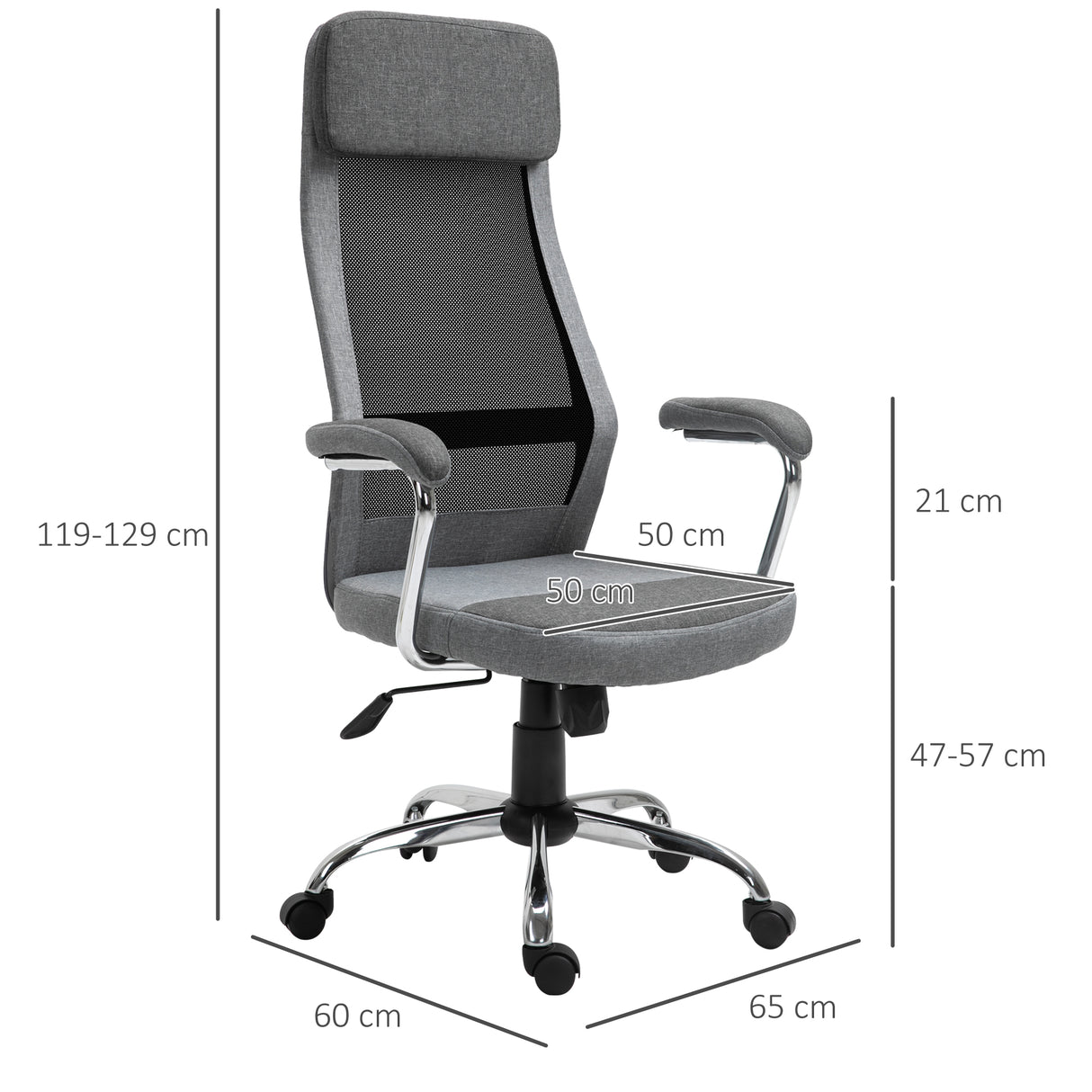 easycomfort easycomfort sedia da ufficio ergonomica girevole altezza regolabile e dondolamento in tessuto a rete grigio