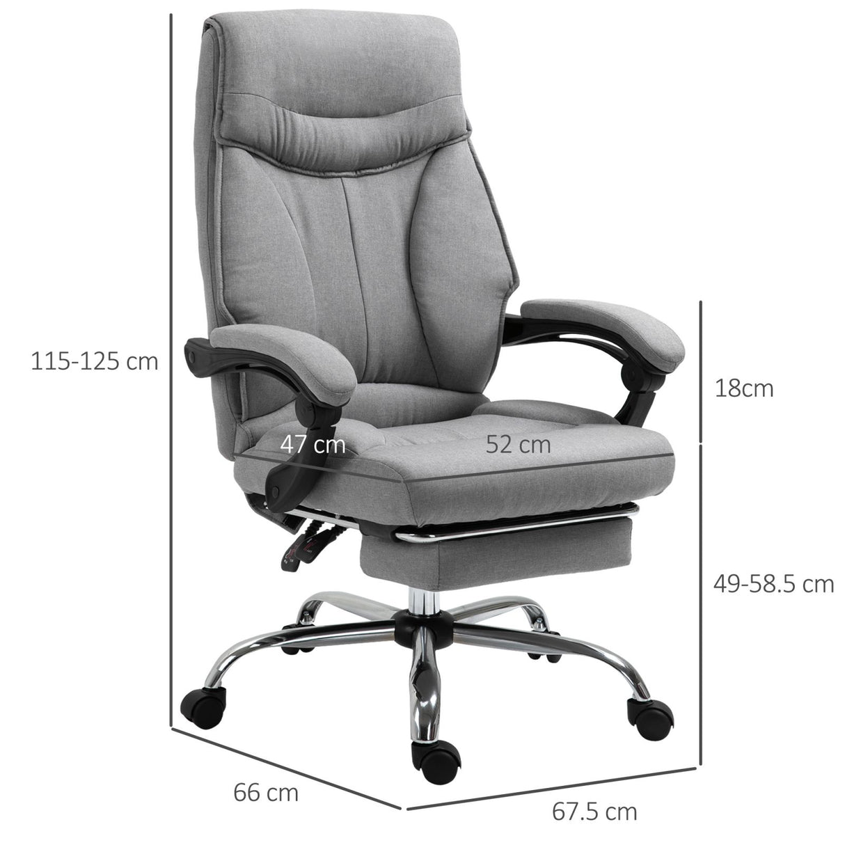 easycomfort easycomfort sedia ergonomica con poggiapiedi retrattile da ufficio altezza regolabile grigio