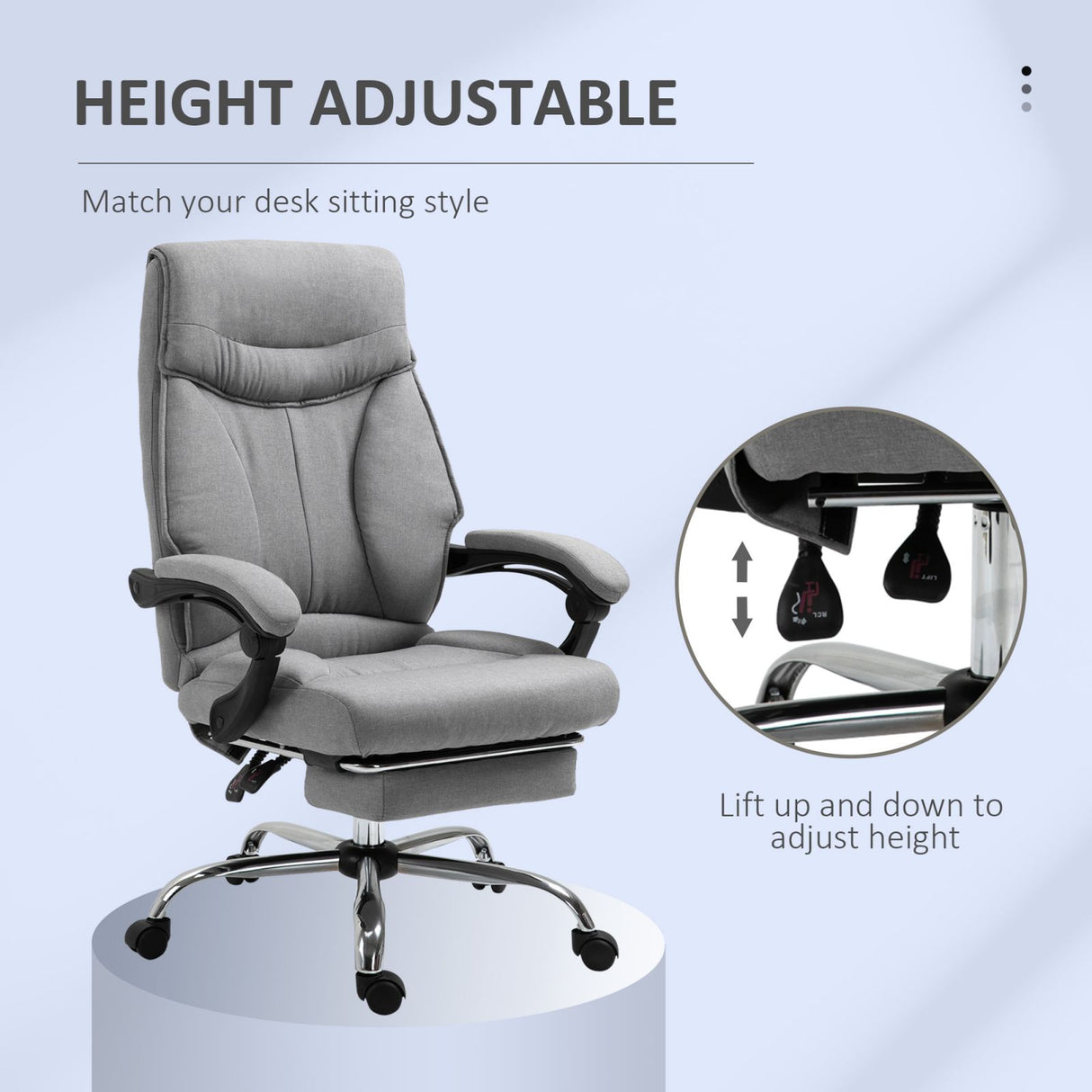 easycomfort easycomfort sedia ergonomica con poggiapiedi retrattile da ufficio altezza regolabile grigio