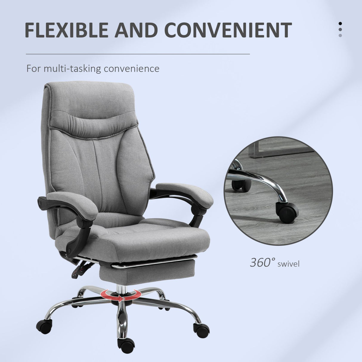 easycomfort easycomfort sedia ergonomica con poggiapiedi retrattile da ufficio altezza regolabile grigio