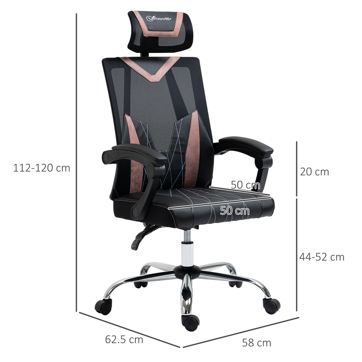 easycomfort easycomfort sedia da ufficio ergonomica inclinabile a 130 con supporto lombare e cervicale 58x62 5x112 120cm