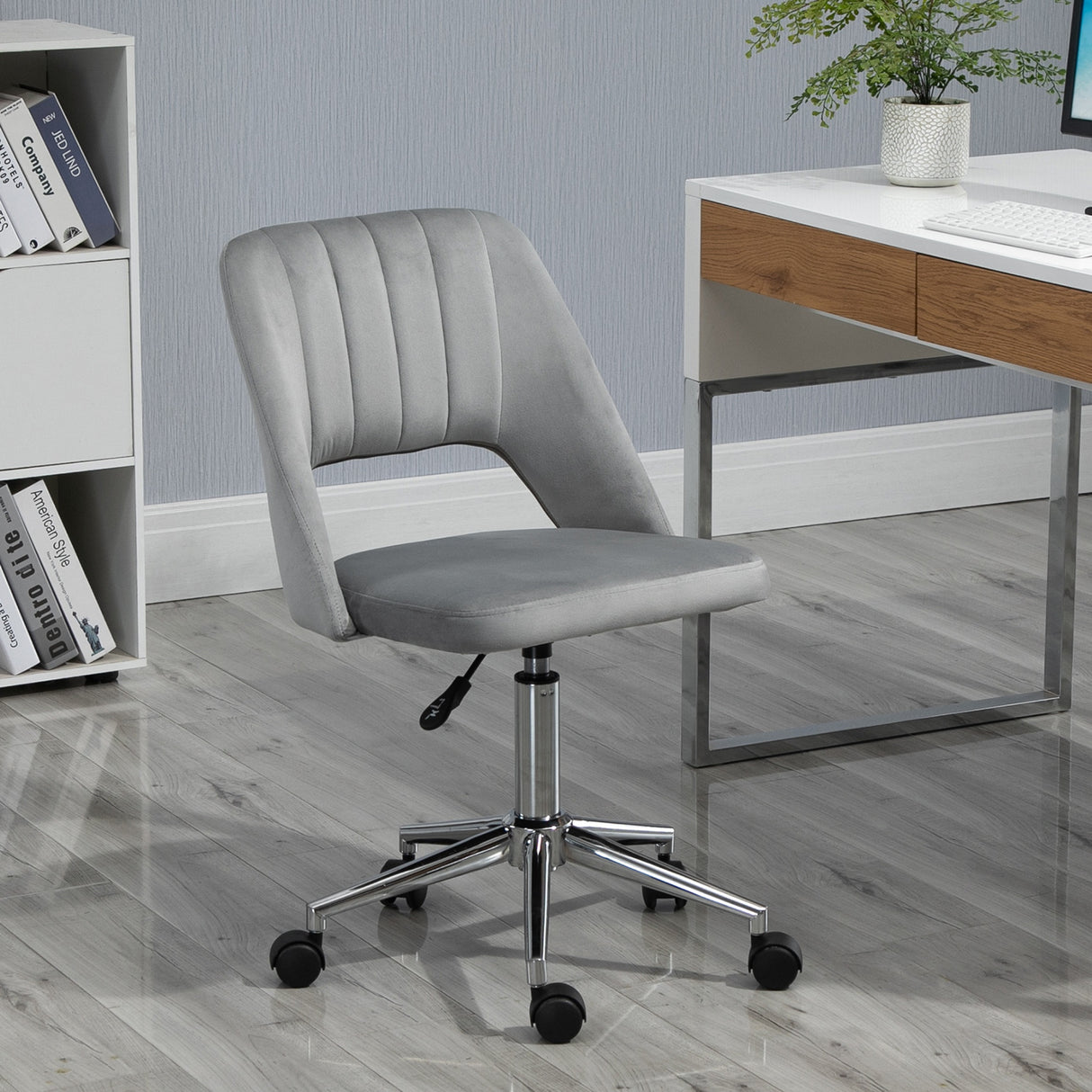 easycomfort easycomfort sedia da ufficio ergonomica e girevole sedia imbottita per scrivania con altezza regolabile grigio 49x54x79 91cm