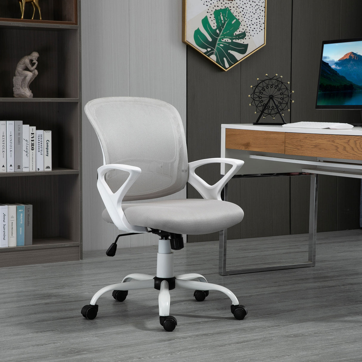 easycomfort easycomfort sedia ergonomica da ufficio con altezza regolabile in tessuto a rete grigio