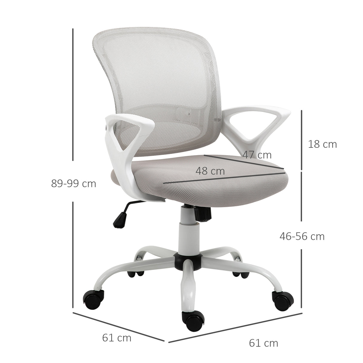 easycomfort easycomfort sedia ergonomica da ufficio con altezza regolabile in tessuto a rete grigio