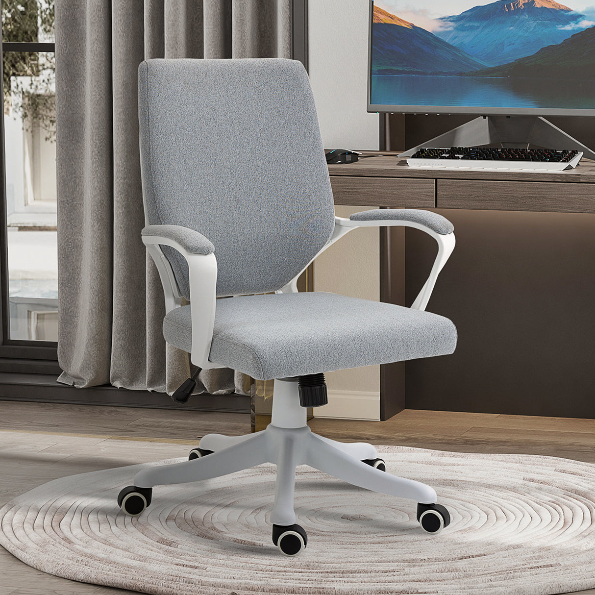 easycomfort easycomfort sedia da ufficio ergonomica con altezza regolabile e funzione dondolo grigio