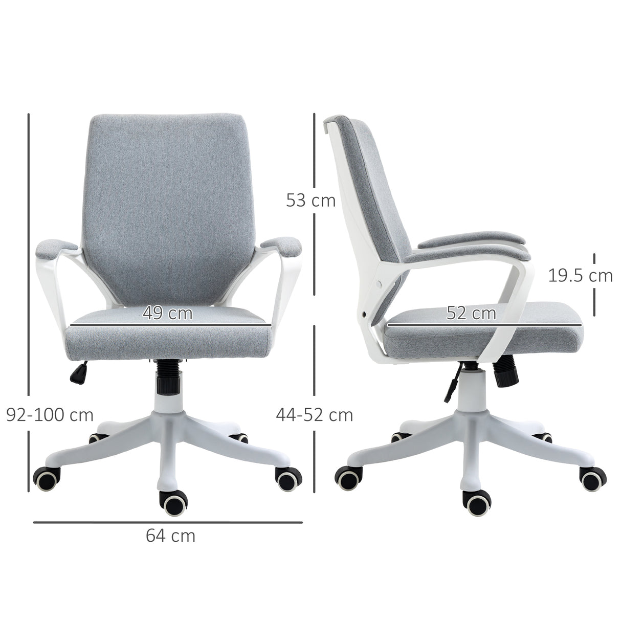 easycomfort easycomfort sedia da ufficio ergonomica con altezza regolabile e funzione dondolo grigio