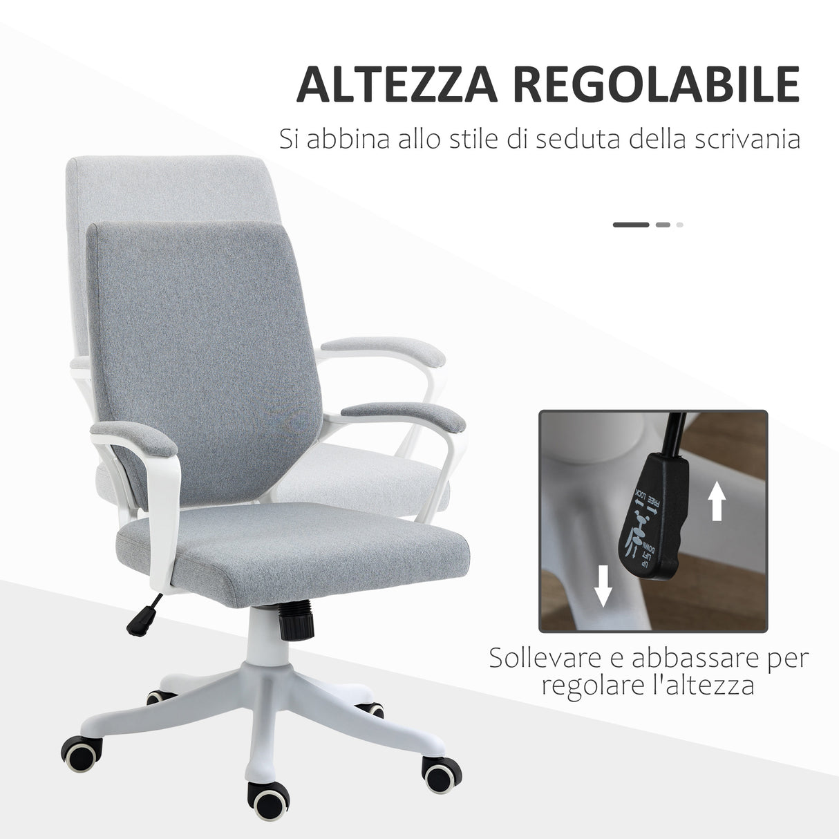 easycomfort easycomfort sedia da ufficio ergonomica con altezza regolabile e funzione dondolo grigio