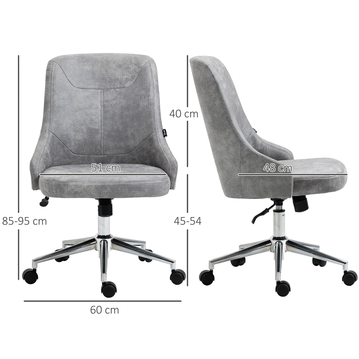 easycomfort easycomfort sedia da ufficio regolabile in altezza con funzione girevole e inclinabile a 360 56x63x85 95 cm grigio