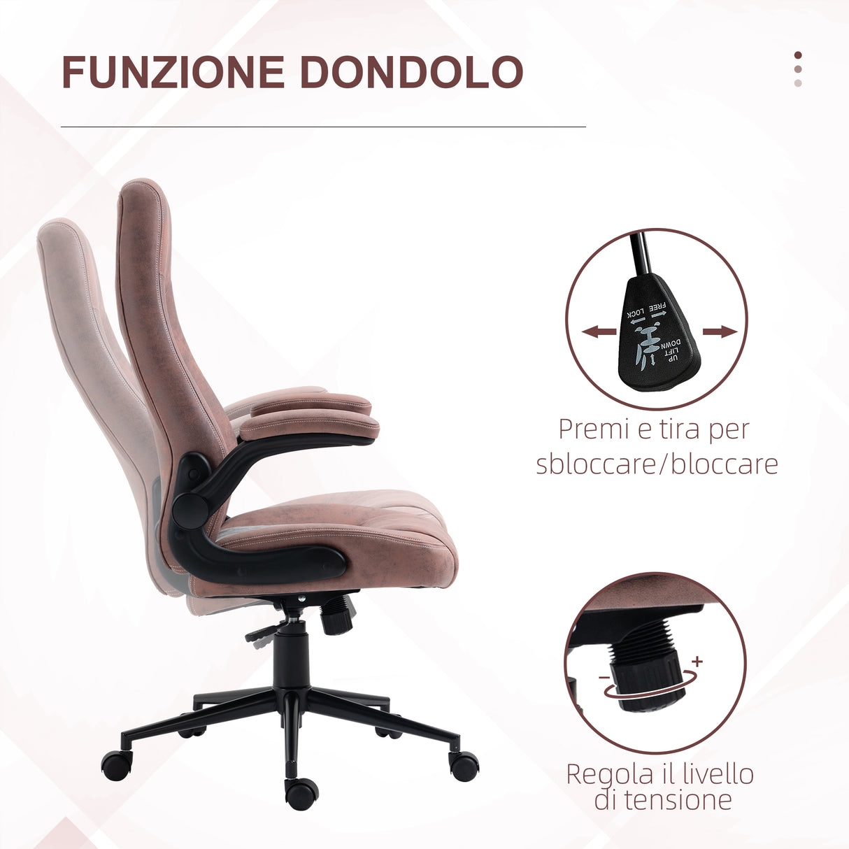 easycomfort easycomfort sedia da ufficio ergonomica con altezza regolabile braccioli ribaltabili e 5 ruote 67x70x114 124 cm