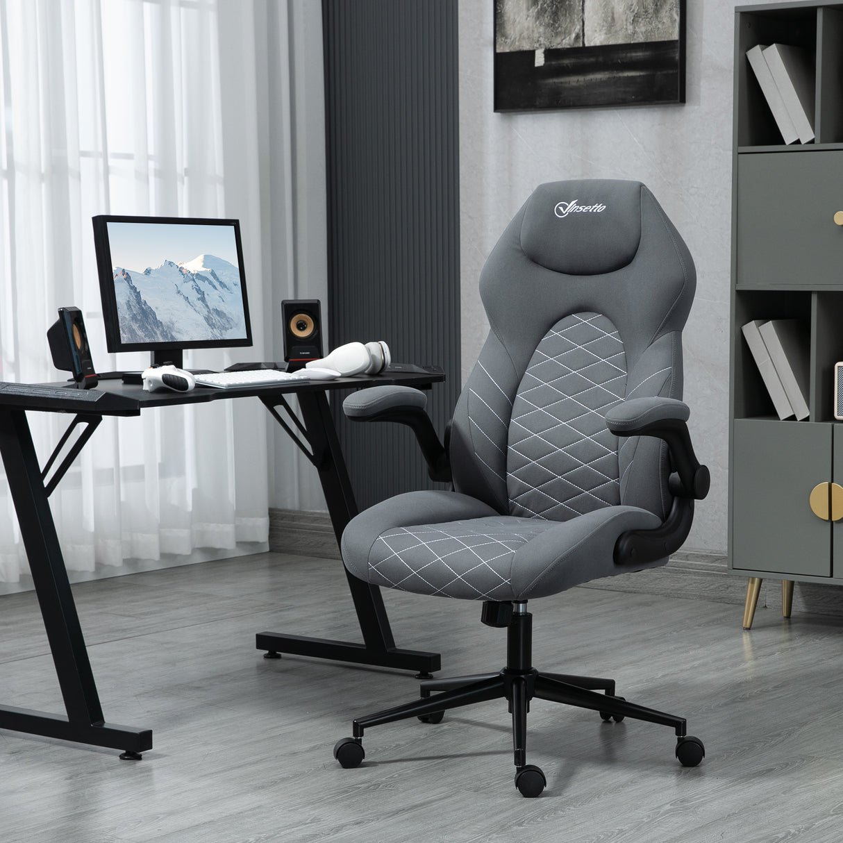 easycomfort easycomfort sedia da ufficio ergonomica e reclinabile ad altezza regolabile 65 5x69 5x112 122 cm grigio scuro