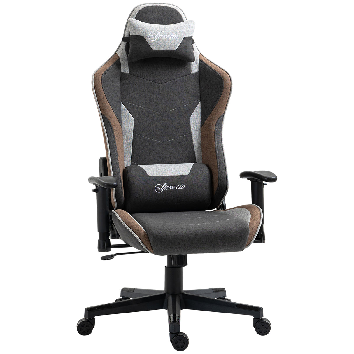 easycomfort easycomfort sedia da gaming reclinabile a 150 con funzione dondolo poggiatesta e cuscino lombare grigio