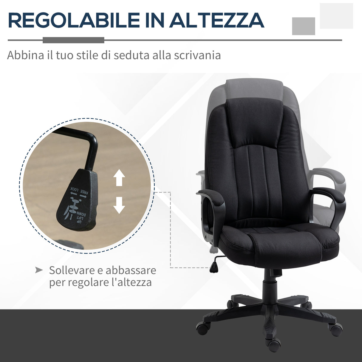 easycomfort easycomfort poltrona da ufficio massaggiante ad altezza regolabile 60x74x106 116cm nera