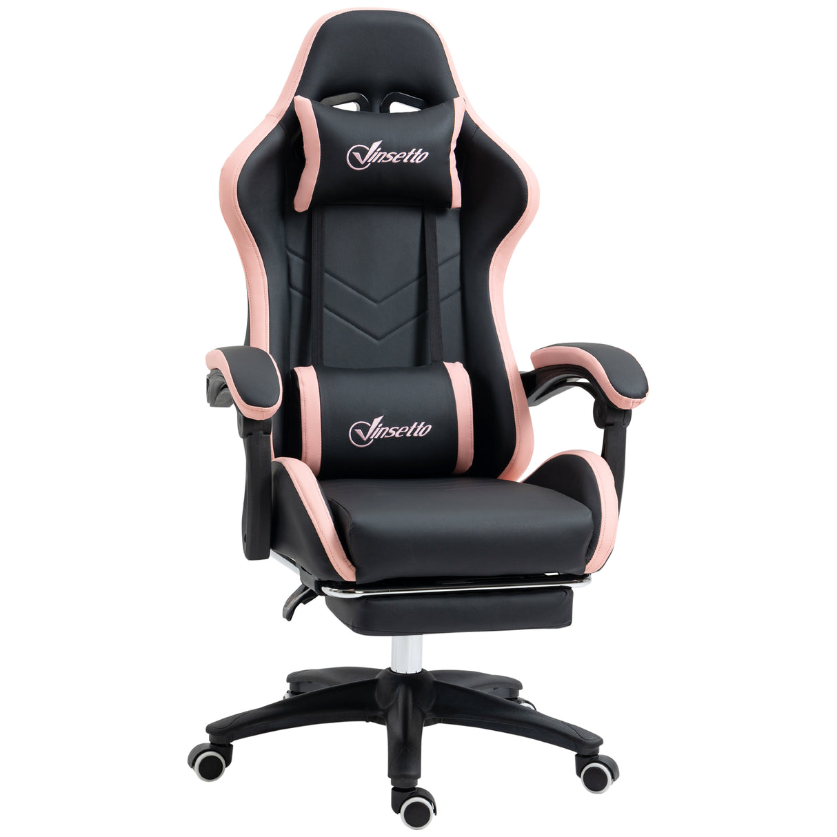 easycomfort easycomfort sedia da gaming rosa e nero con altezza regolabile e schienale reclinabile 65x65x121 129 cm