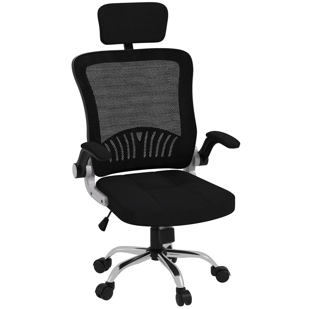 easycomfort easycomfort sedia da ufficio con poggiatesta e altezza regolabili tessuto a rete e braccioli ribaltabili nero