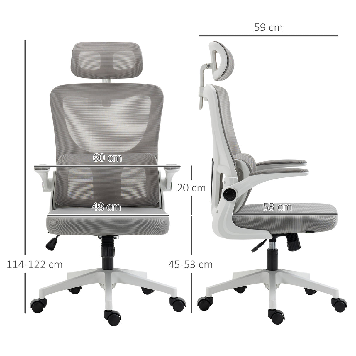 easycomfort easycomfort sedia da ufficio ergonomica ad altezza regolabile con poggiapiedi e poggiatesta 60x59x114 122 cm grigio