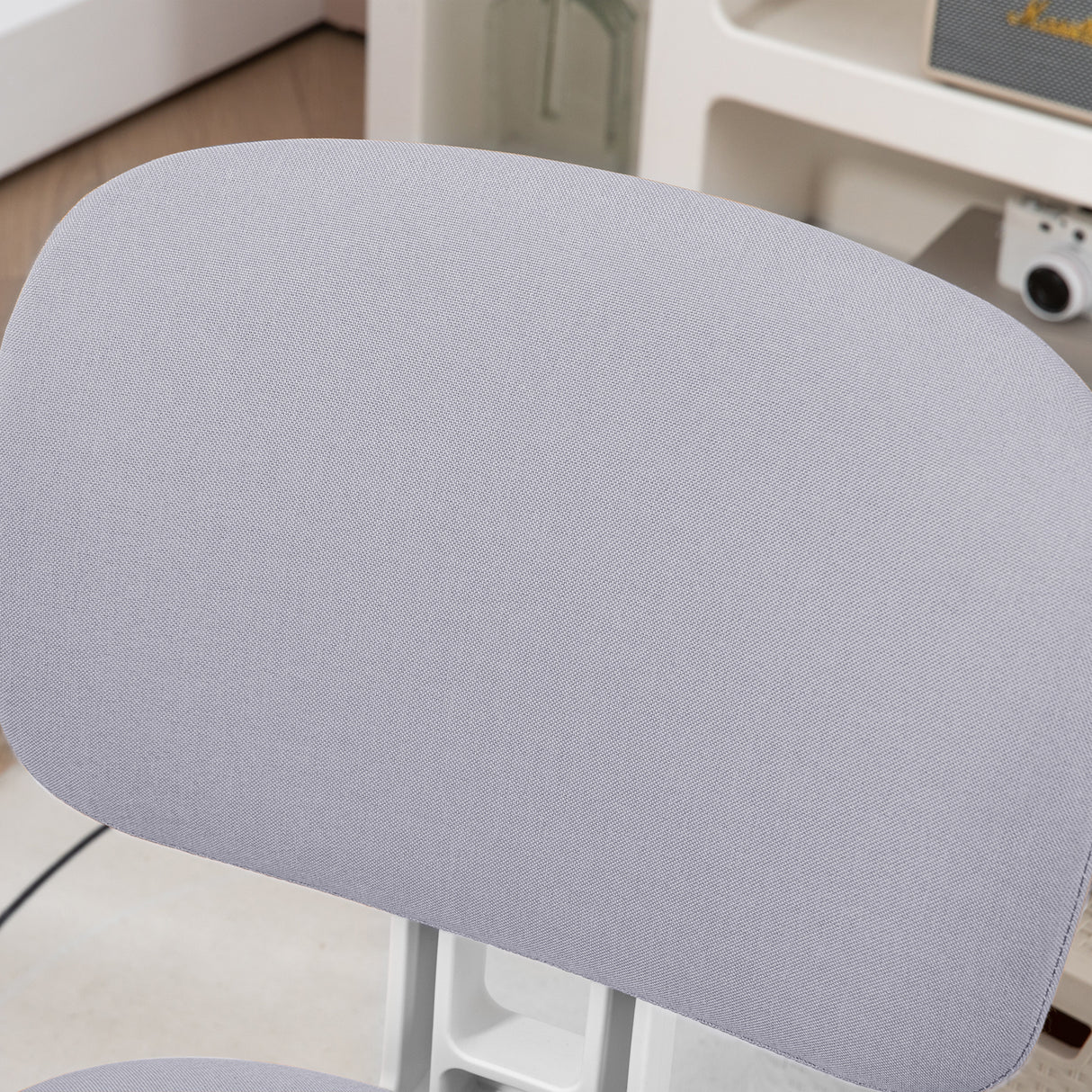 easycomfort easycomfort sedia da ufficio ad altezza regolabile in tessuto effetto lino con schienale ricurvo 48x53x80 90 cm grigio