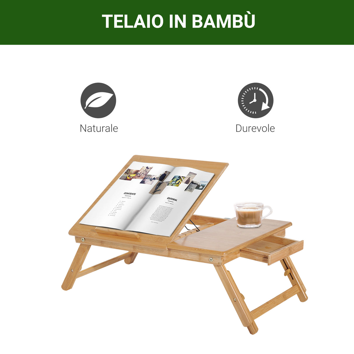 easycomfort easycomfort tavolino da letto per pc portatile con sistema di raffreddamento in bambu 55x35x22 30cm ean 8054111840682