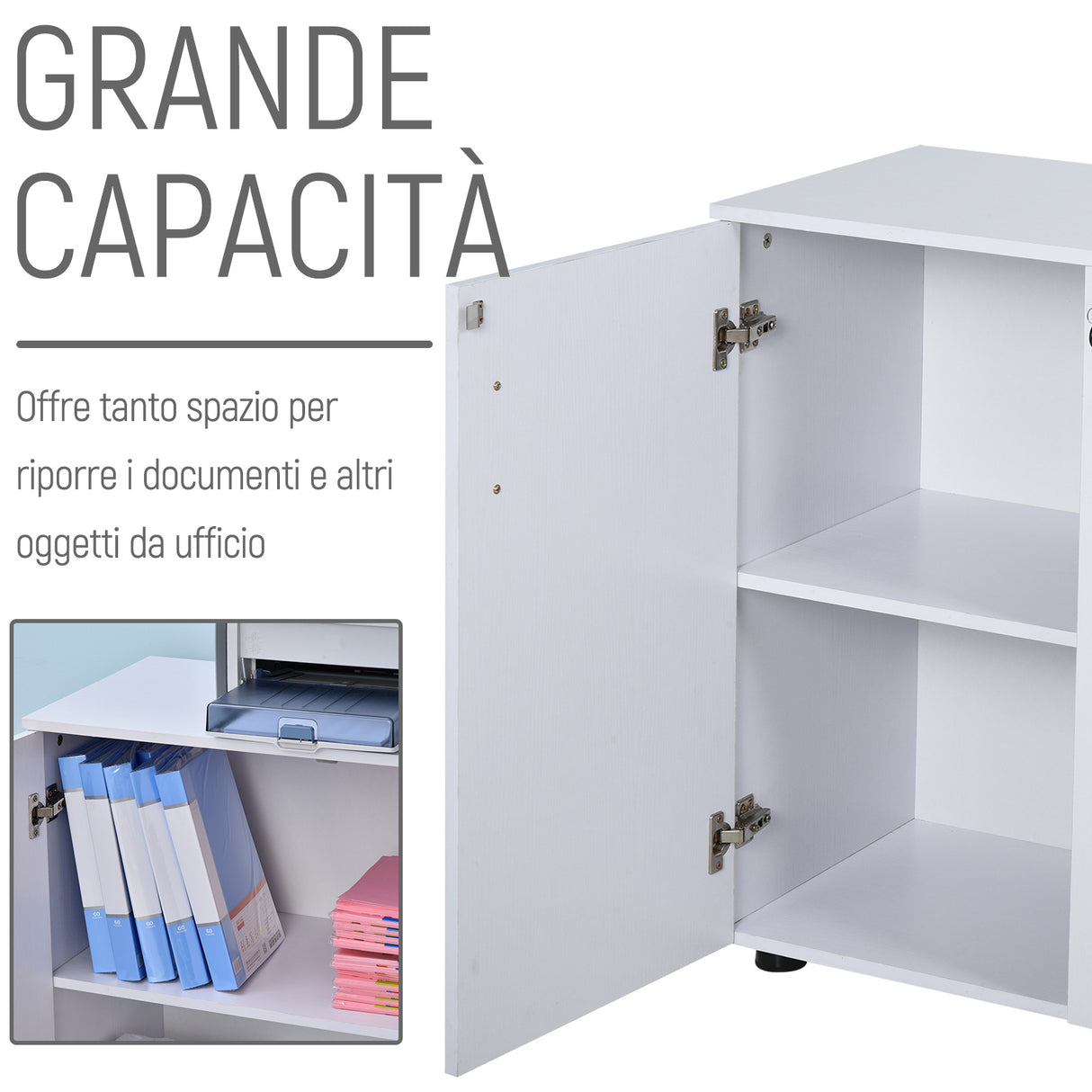 easycomfort easycomfort armadietto da ufficio multiuso con serratura bianco