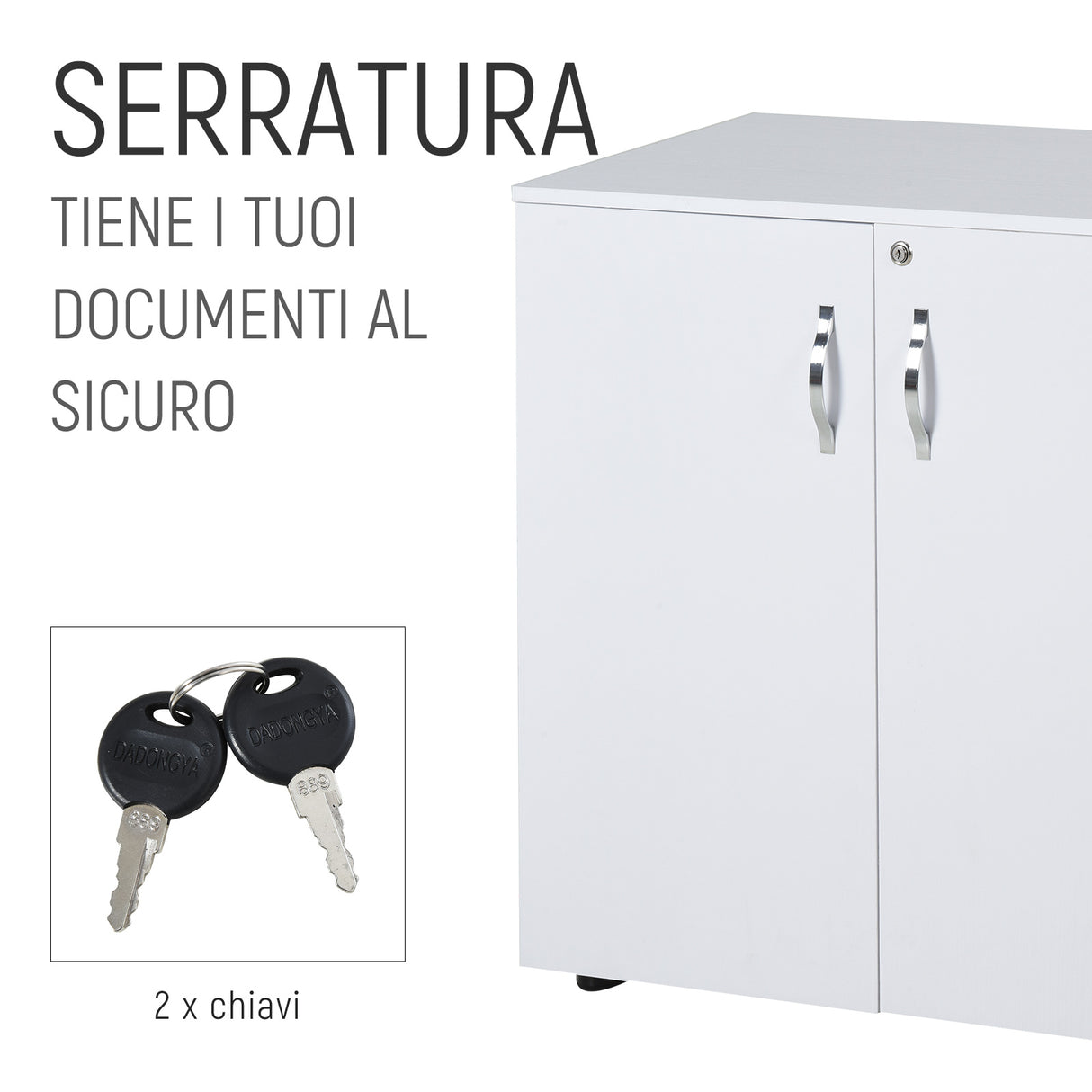 easycomfort easycomfort armadietto da ufficio multiuso con serratura bianco