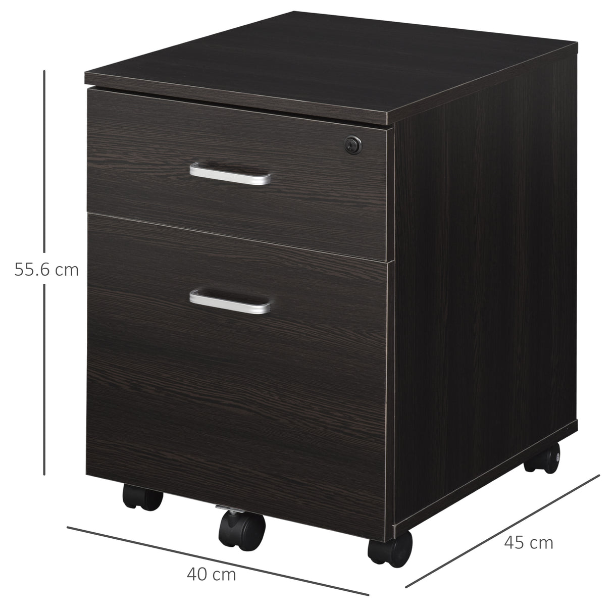 easycomfort easycomfort cassettiera portadocumenti da ufficio in legno nero con 2 cassetti 40 x 44 x 54.6cm ean 8054144134949