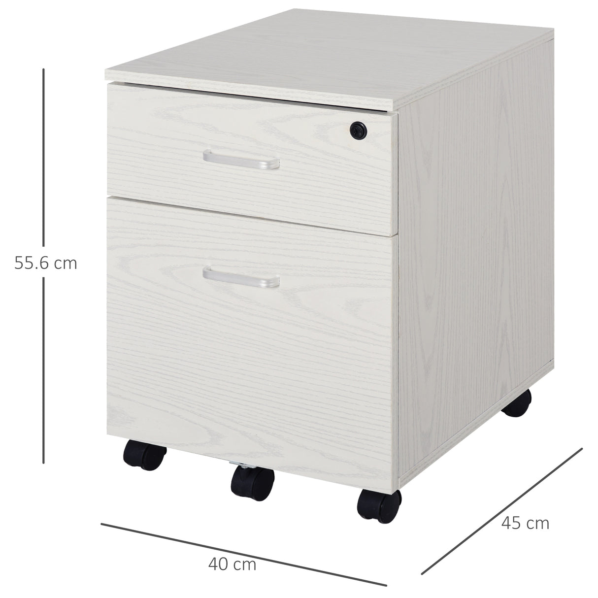 easycomfort easycomfort cassettiera portadocumenti da ufficio in legno bianco con 2 cassetti 40 x 44 x 54.6cm ean 8054144133461