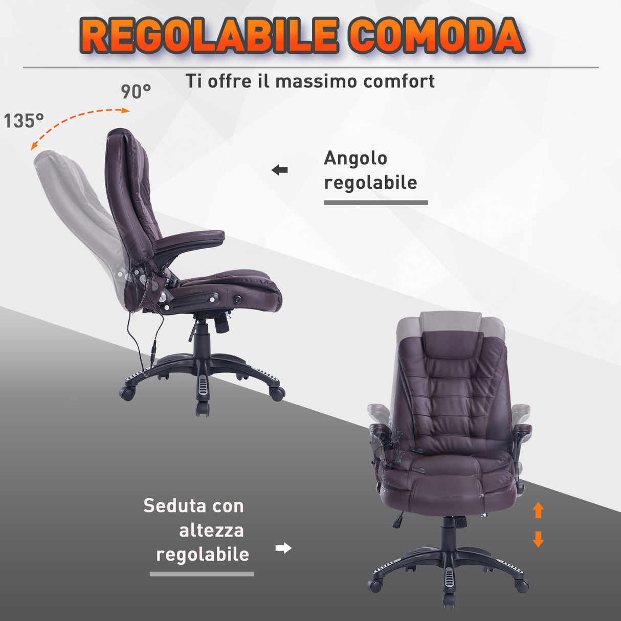 easycomfort easycomfort poltrona sedia massaggiante da ufficio con riscaldamento 62x68 x111 121cm ean 8054144134024