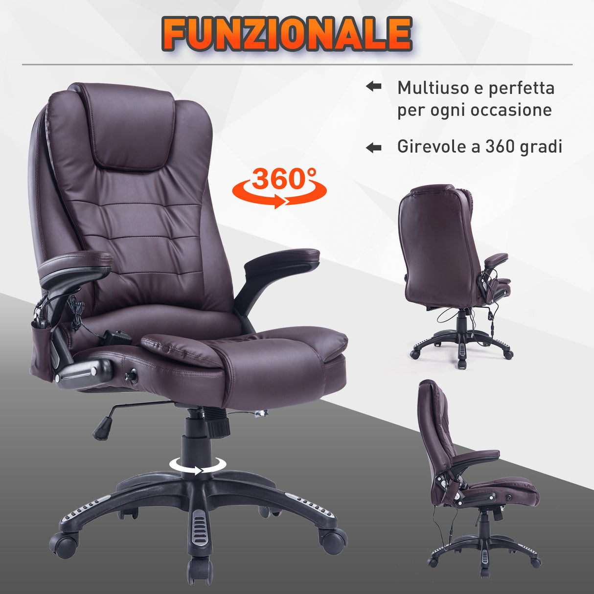 easycomfort easycomfort poltrona sedia massaggiante da ufficio con riscaldamento 62x68 x111 121cm ean 8054144134024