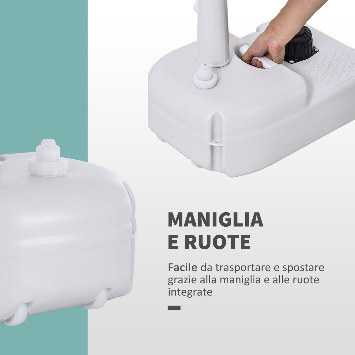 easycomfort easycomfort lavabo portatile da campeggio con 2 ruote maniglia serbatoio acqua 17l e serbatoio sapone 3.5l ean 8054144136905