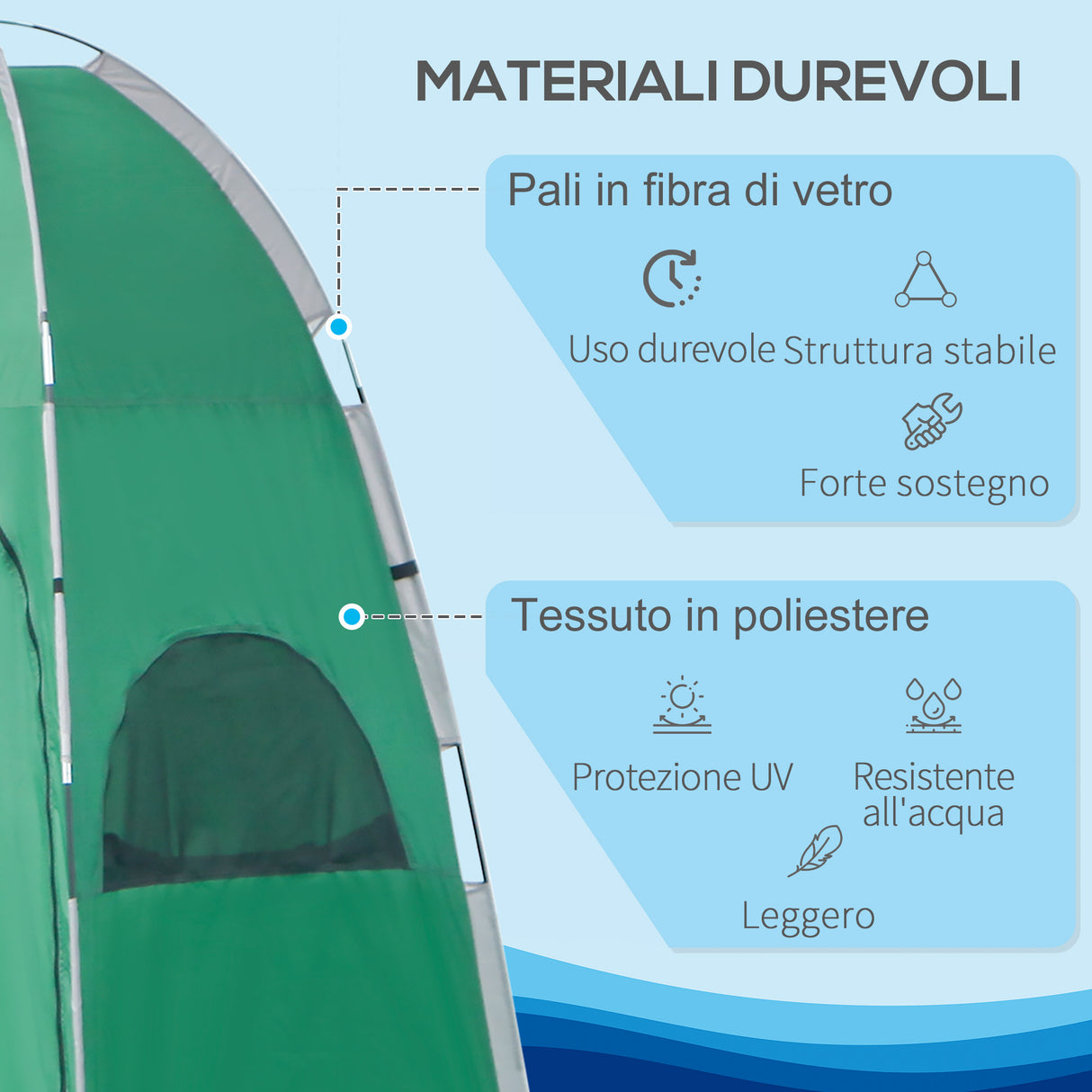 easycomfort easycomfort tenda doccia da campeggio con borsa per trasporto e tasca portaoggetti 122x122x213cm verde