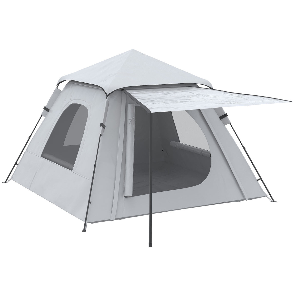 easycomfort easycomfort tenda da campeggio da 2 3 persone con veranda 210x210x150cm grigia e bianca