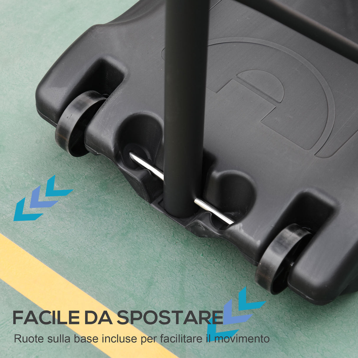 easycomfort easycomfort canestro basket per bambini ad altezza regolabile 132 5 161 5 cm con base riempibile e ruote multicolore