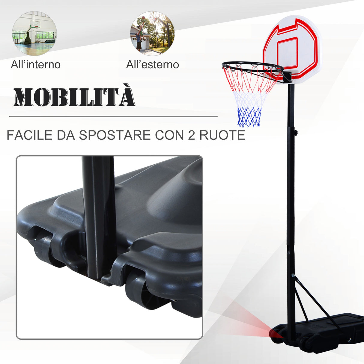 easycomfort easycomfort canestro da basket da esterno con supporto e altezza regolabile in acciaio