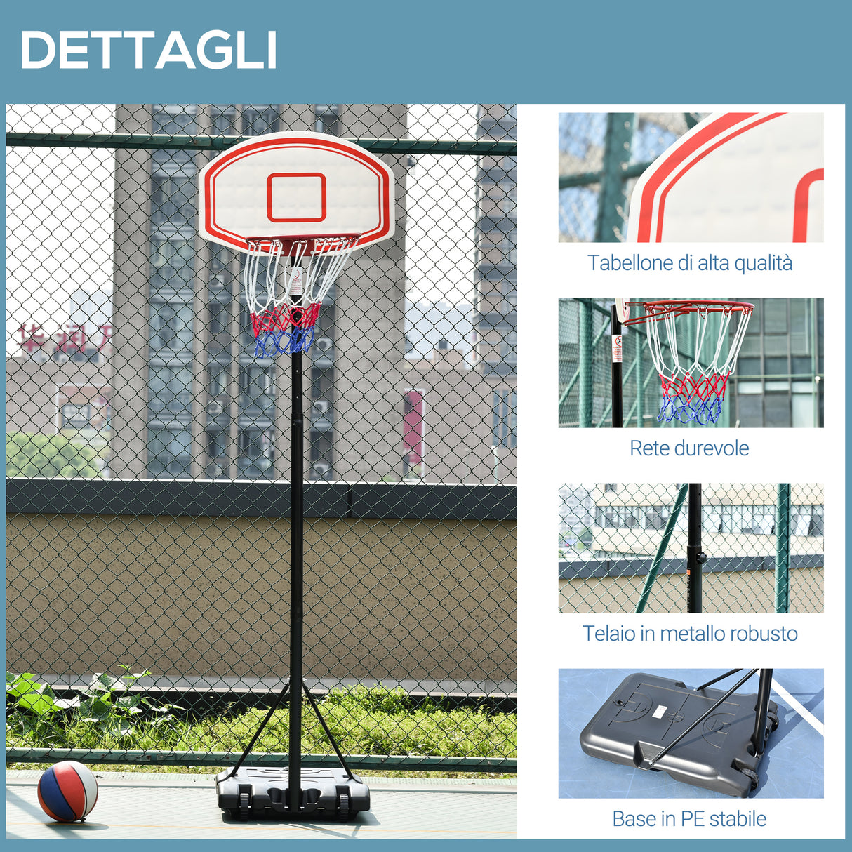 easycomfort easycomfort canestro basket altezza regolabile 5 livelli 175 215cm struttura metallo con ruote nero