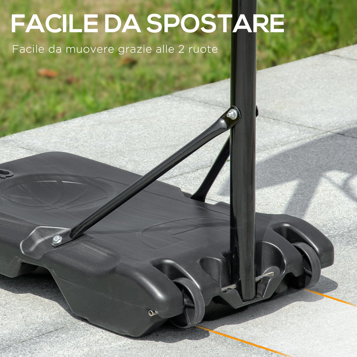 easycomfort easycomfort canestro basket con altezza regolabile 195 245cm base con ruote e tabellone blu