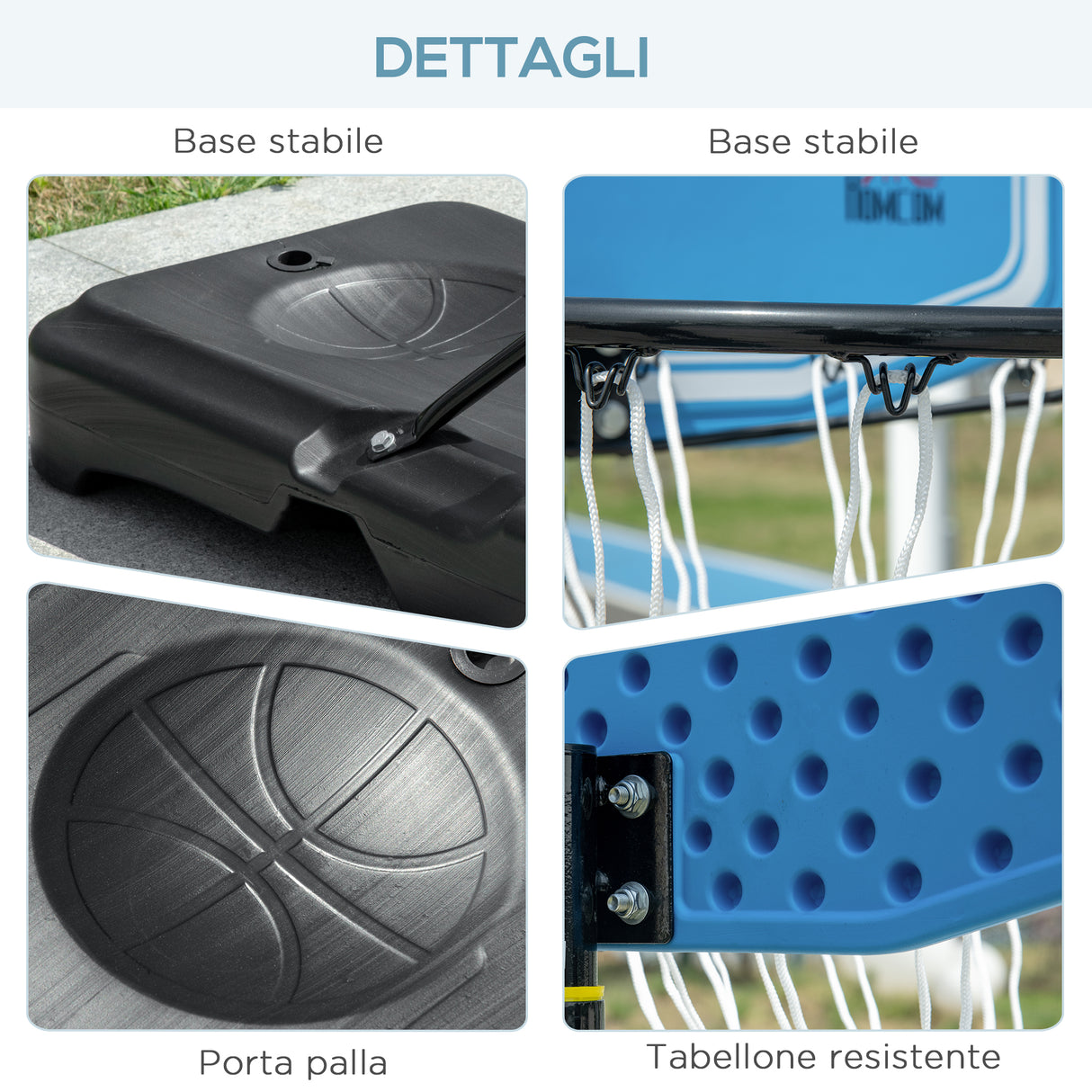 easycomfort easycomfort canestro basket con altezza regolabile 195 245cm base con ruote e tabellone blu