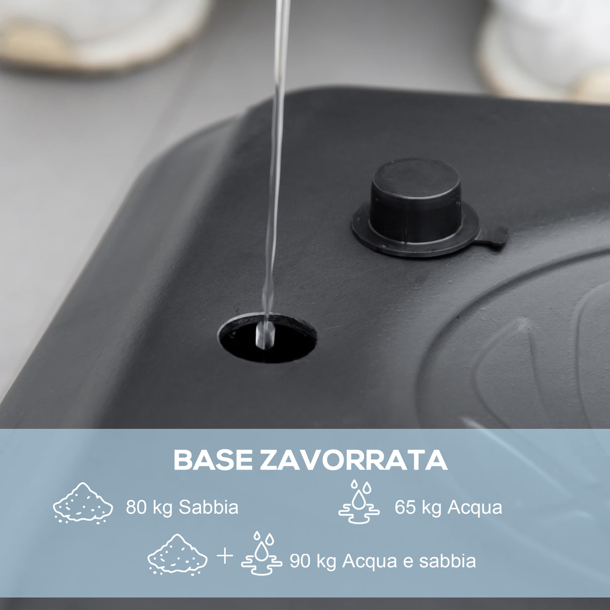 easycomfort easycomfort canestro basket ad altezza regolabile per giardino e piscina con base riempibile 110x75x195 370 cm nero