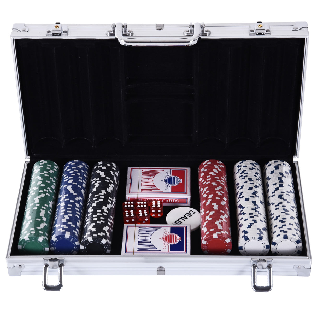 easycomfort easycomfort valigetta poker professionale in alluminio set con 300 fiches e 2 mazzi per texas holdem e blackjack