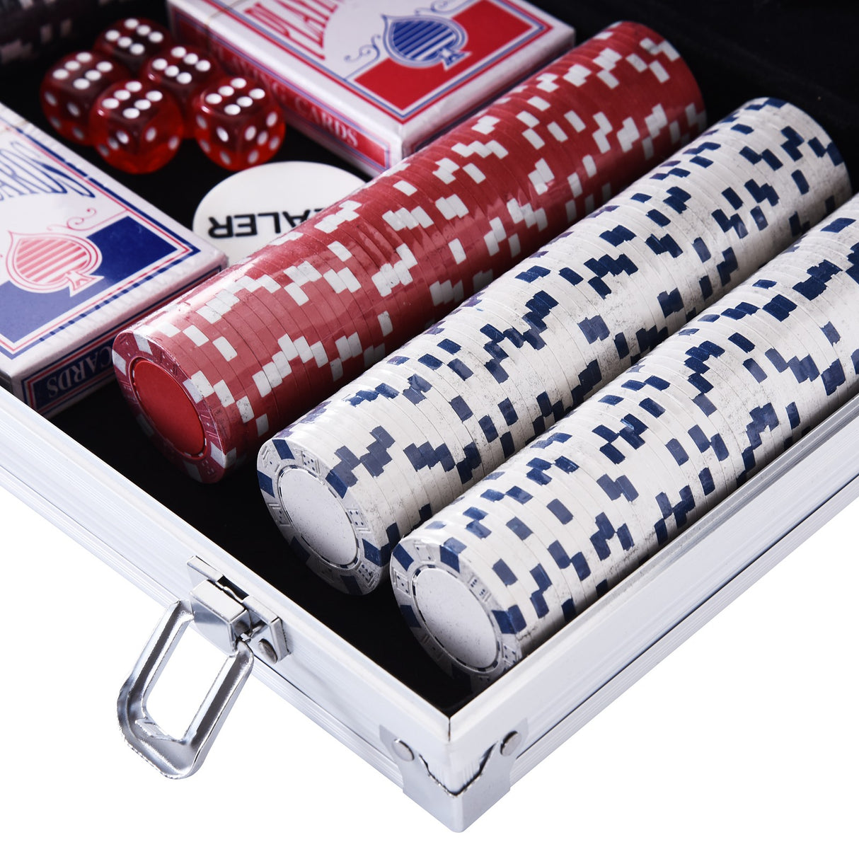 easycomfort easycomfort valigetta poker professionale in alluminio set con 300 fiches e 2 mazzi per texas holdem e blackjack