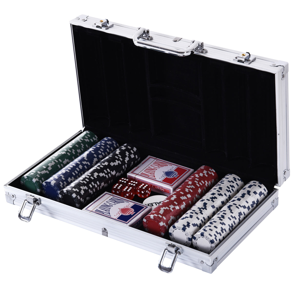 easycomfort easycomfort valigetta poker professionale in alluminio set con 300 fiches e 2 mazzi per texas holdem e blackjack