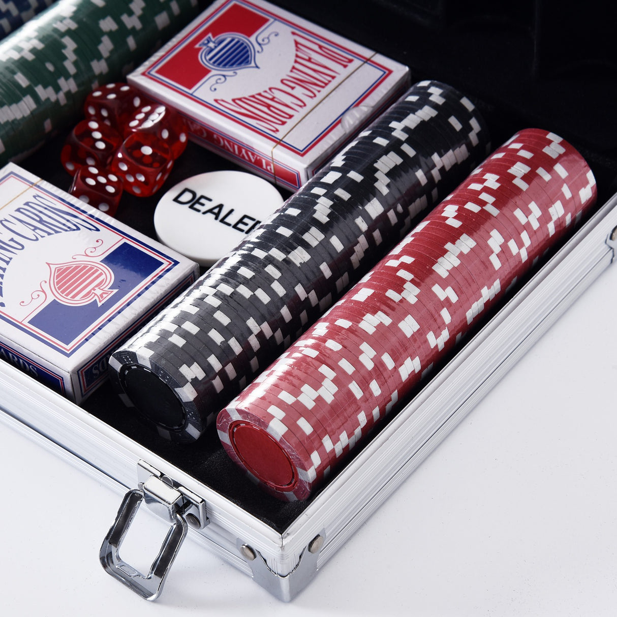 easycomfort easycomfort valigetta poker professionale in alluminio set con 200 fiches e 2 mazzi per texas holdem e blackjack