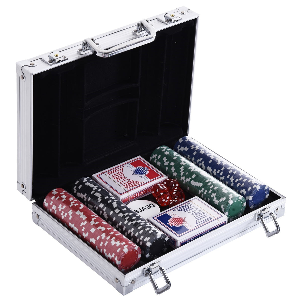 easycomfort easycomfort valigetta poker professionale in alluminio set con 200 fiches e 2 mazzi per texas holdem e blackjack