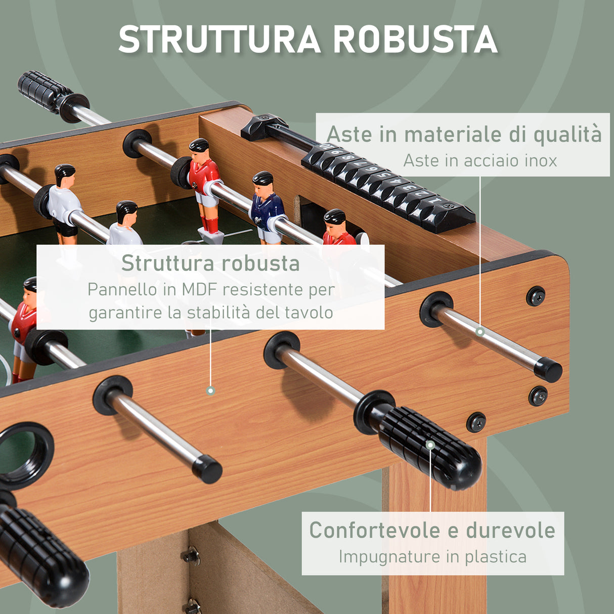 easycomfort easycomfort calcio balilla professionale in legno mdf 87x43x78cm