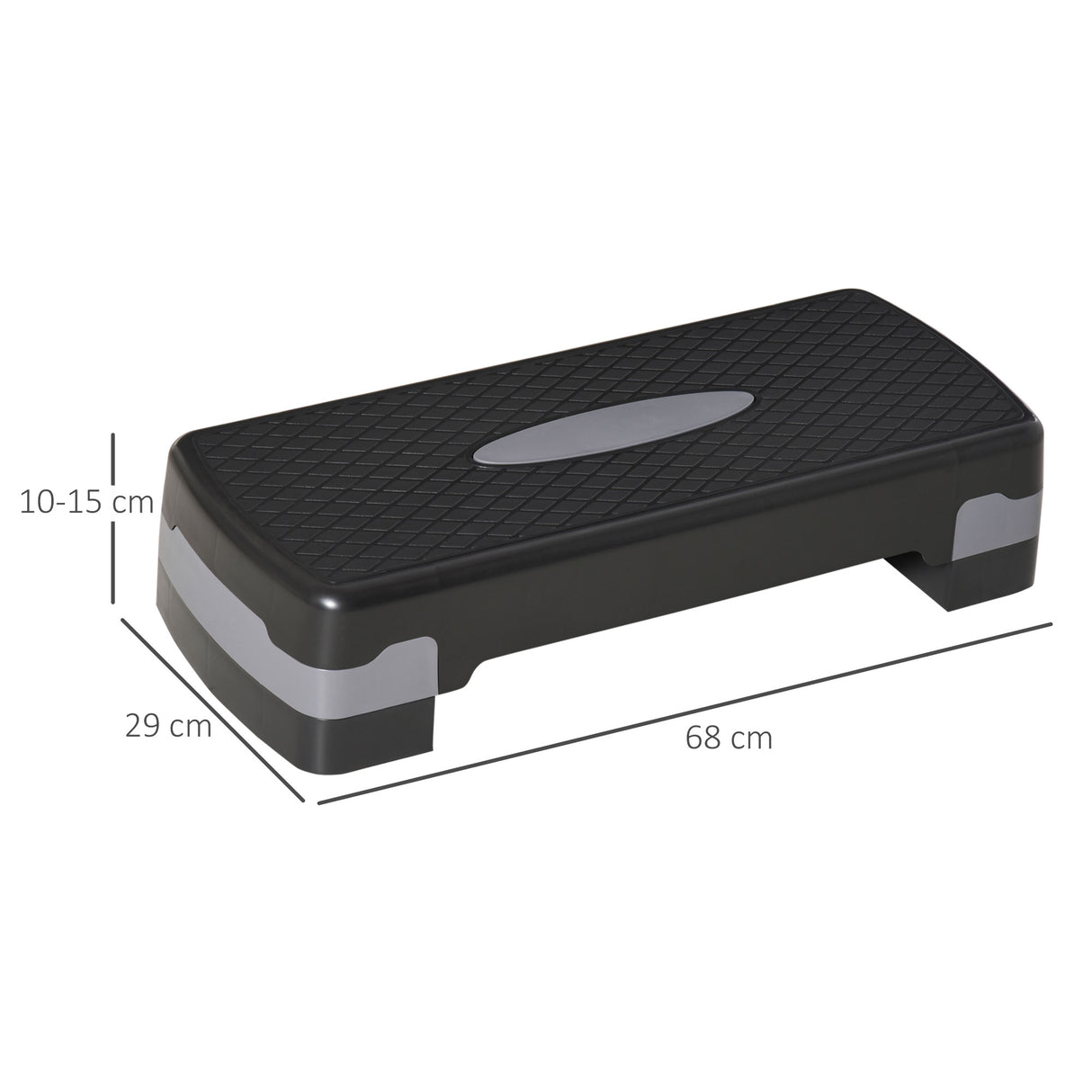 easycomfort easycomfort step fitness per allenamento a casa e palestra in pp con altezza regolabile 10cm e 15cm 68x29cm nero e grigio