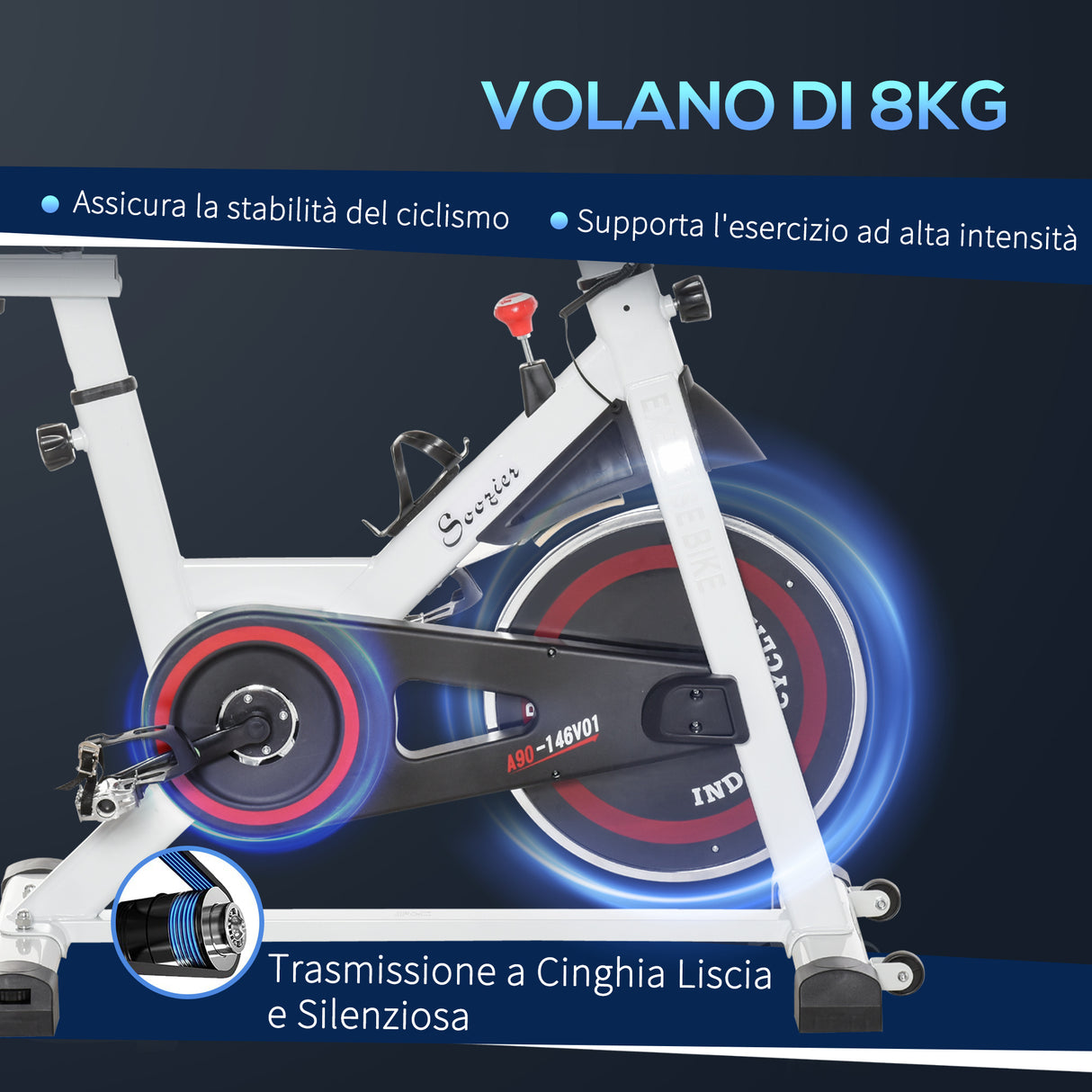 easycomfort easycomfort cyclette professionale cyclette da camera regolabile con schermo lcd e portabicchieri volano 8kg bianco ean 8055776910031